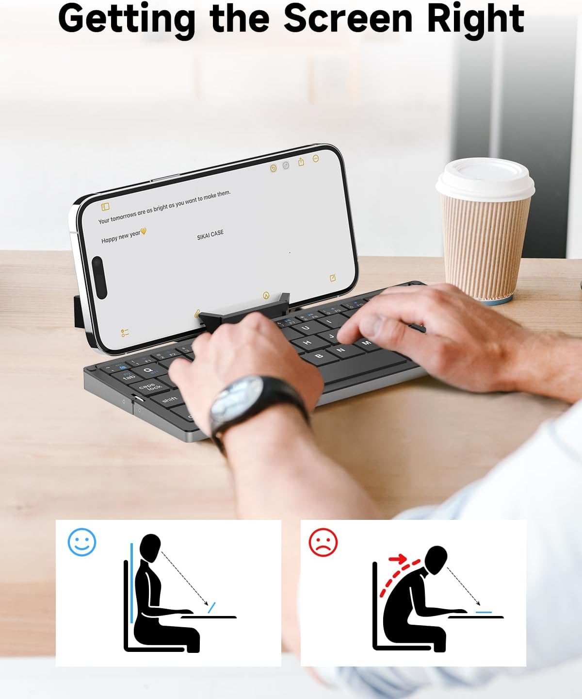 TechEase™ - Tragbare, faltbare Bluetooth-Tastatur mit Ständer
