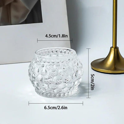 Eleganter Kerzenhalter aus wellenstrukturiertem Glas