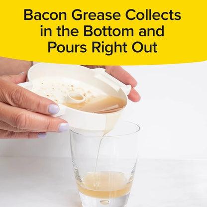 CrispEase™ - Mikrowellen-Speckkocher mit Spritzschutz & spülmaschinenfest