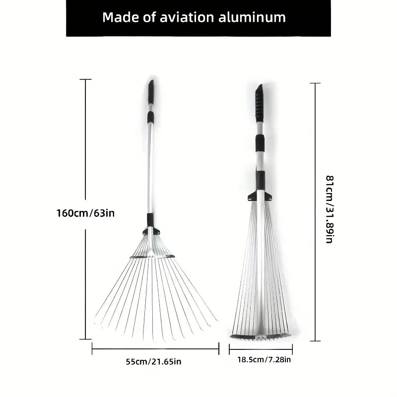 Vielseitiger leichter Gartenrechen für Hof- und Rasenpflege
