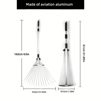 Vielseitiger leichter Gartenrechen für Hof- und Rasenpflege