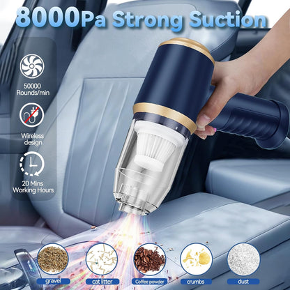 Tragbarer kabelloser Mini-Staubsauger und Luftgebläse für Auto und Zuhause