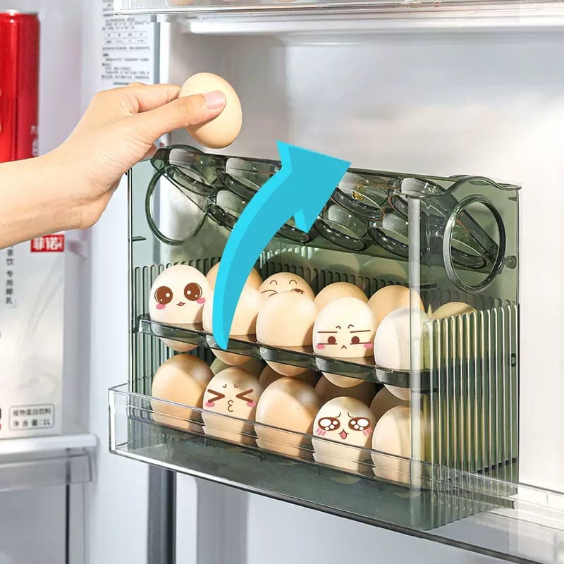 Eierorganisator mit Auto-Flip für 30 Eier