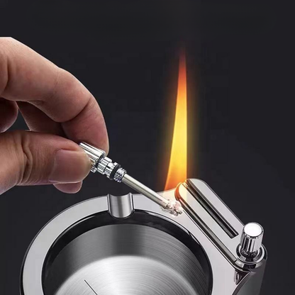 AshKeeper™ - Elegante Metall-Aschenbecher mit eingebautem Feuerzeug