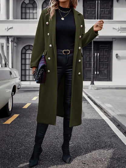 50% RABAT | Liaquen™ | Modebewusster Trenchcoat mit Gürtel und Pelzbesatz