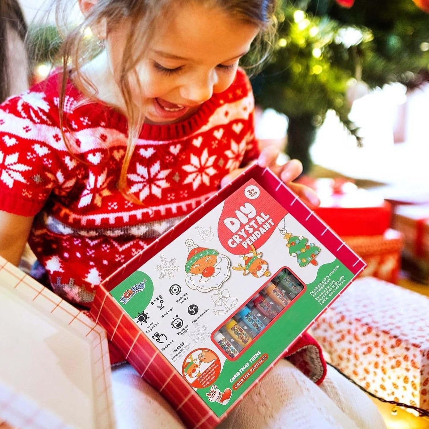 SparkleCraft™ - DIY Kristall-Anhänger Malset für kreative Schmuckherstellung