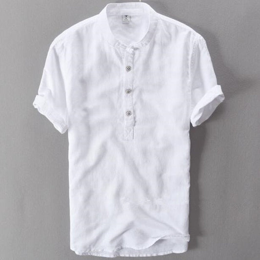 Merrick™ | Men's Henley Collar Cotton Button-Detail T-Shirt 