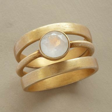 Vintage Gold™ | Eleganter Ring mit Intarsien und Mondstein