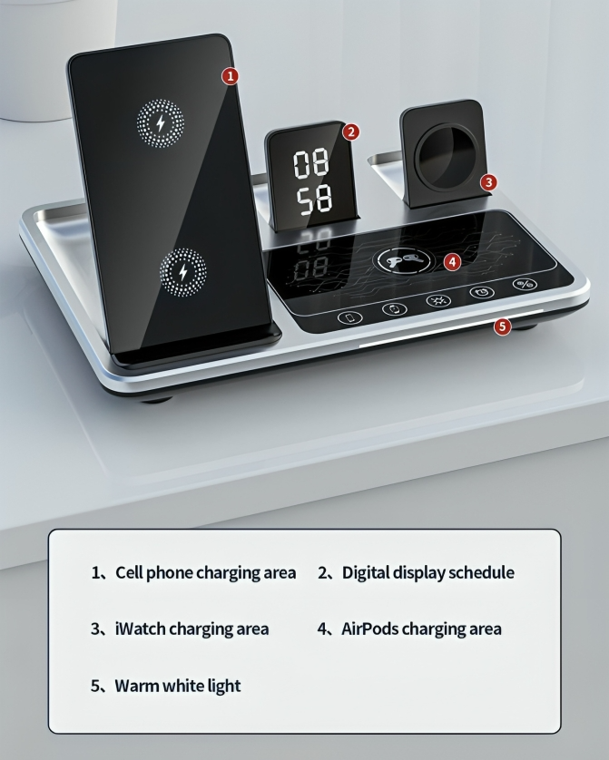 MultiCharge™ | Multifunktionales kabelloses 4-in-1-Ladegerät