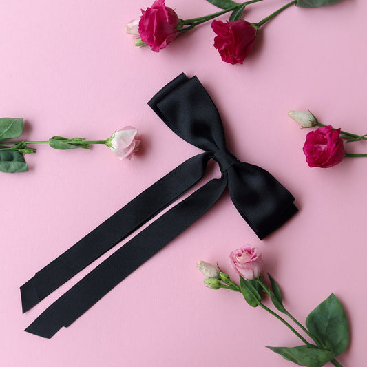 Noelle™ | Lint Hair Bow Black