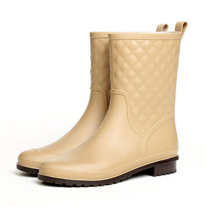 Berta™ | Damen Wasserdichte Gummistiefel – Mittelhoch, rutschfest und stilvoll kariert