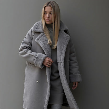 Luxeon™ | Eleganter Wintermantel aus hochwertigem Wildleder