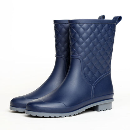Berta™ | Damen Wasserdichte Gummistiefel – Mittelhoch, rutschfest und stilvoll kariert