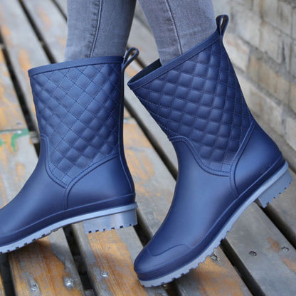 Berta™ | Damen Wasserdichte Gummistiefel – Mittelhoch, rutschfest und stilvoll kariert