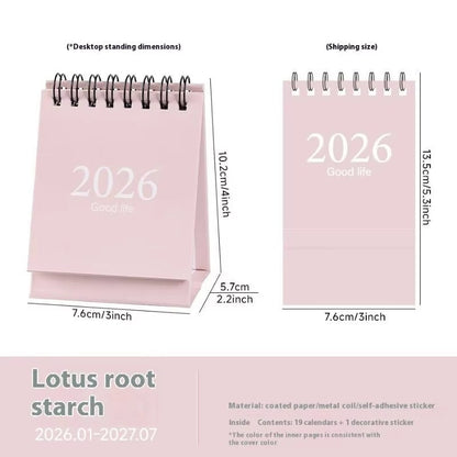 2026 Mini Tischkalender | Morandi Farbiger Stehkalender