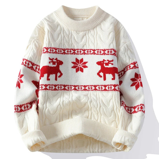 HarajukuSanta™ – Korean Harajuku Christmas Sweater with Deer Pattern